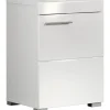 WELLTIME Waschbeckenunterschrank 1 Tür 40 x 56 x 34 cm Weiß/Weiß Hochglanz