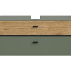 WELLTIME Waschbeckenunterschrank VANN 2 Schubkästen 75 x 35 cm Grün/Schwarz