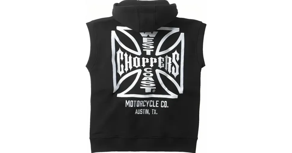 West Coast Choppers WCC OG ATX Sleeveless Zip Hoodie Schwarz XL