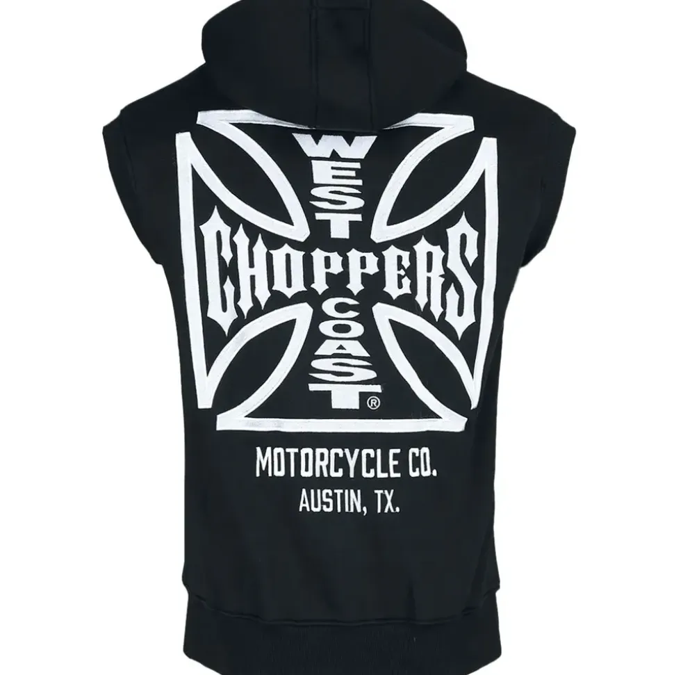 West Coast Choppers WCC OG ATX Sleeveless Zip Hoodie Schwarz XL