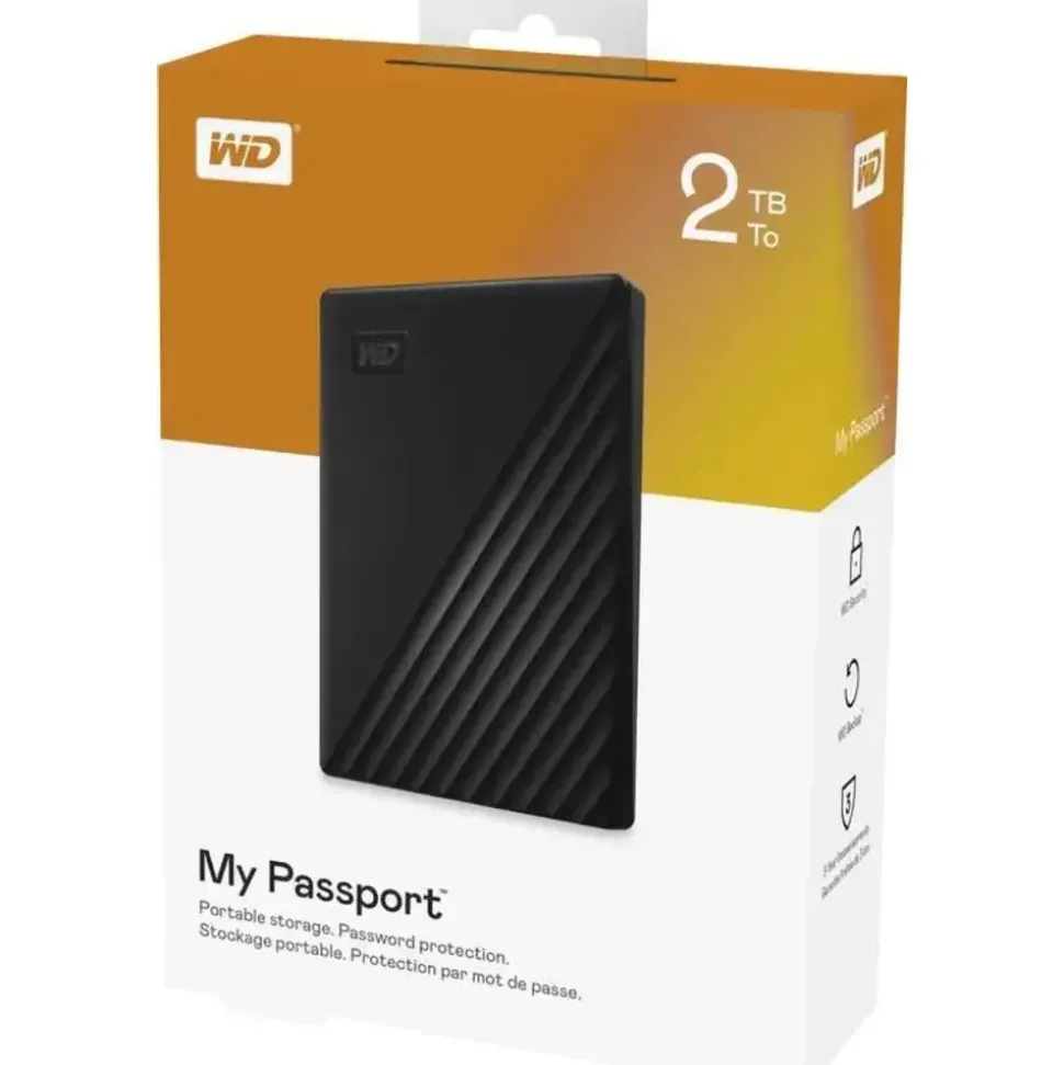 Western Digital My Passport 2 TB USB 3.2 schwarz WDBYVG0020BBK-WESN
