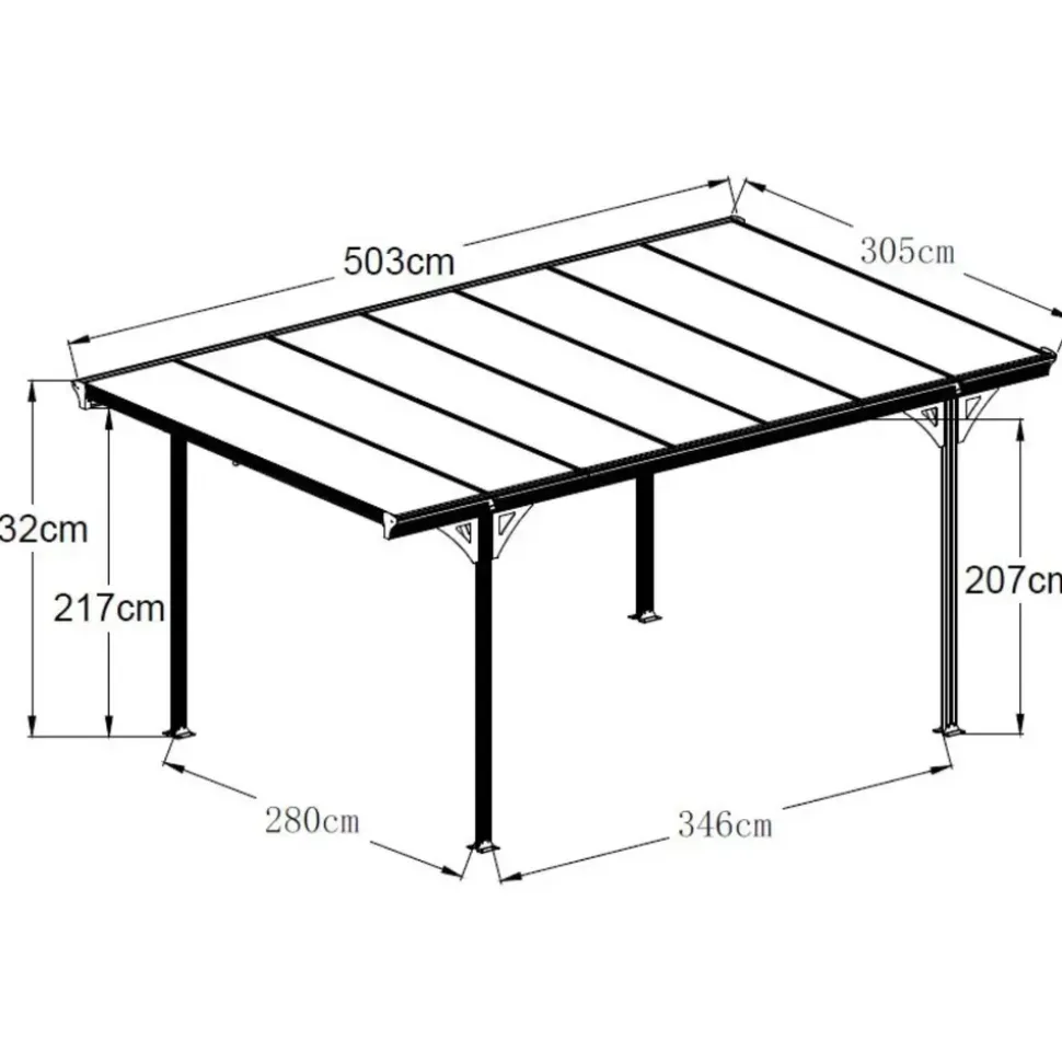 Westmann Helsinki 3,05 x 5,03 m anthrazit