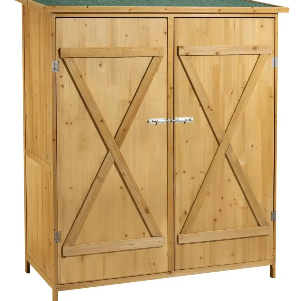 Wiltec Gerätehaus XXL 136 x 65,5 x 160 cm braun 60191