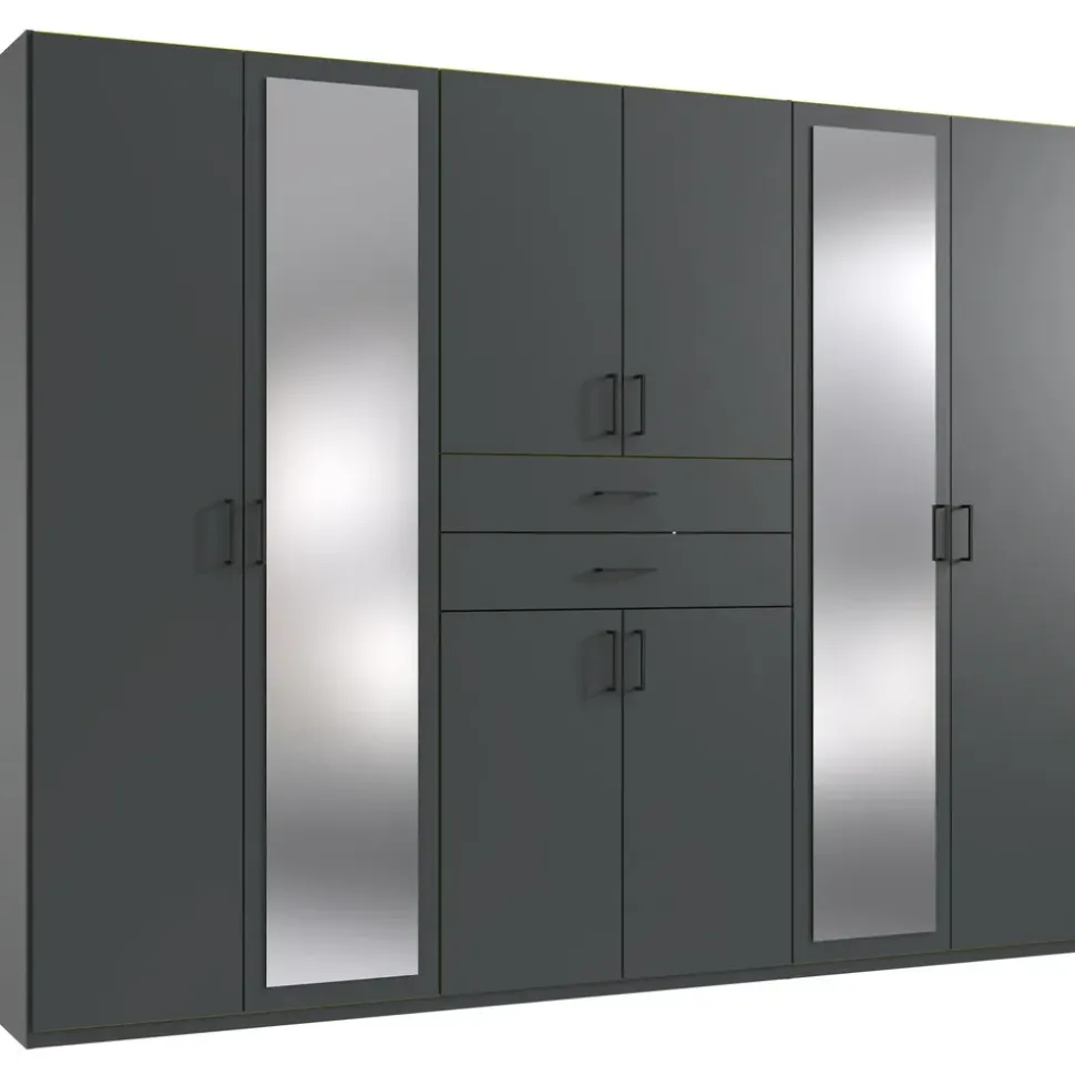 WIMEX Drehtürenschrank Diver 270 x 207 x 58 cm Grau/Schwarz