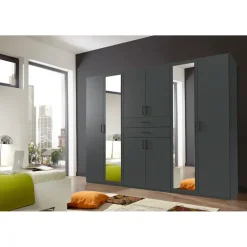 WIMEX Drehtürenschrank Diver 270 x 207 x 58 cm Grau/Schwarz