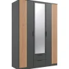 WIMEX Drehtürenschrank Lübeck 135 x 199 x 58 cm Schwarz/Grau