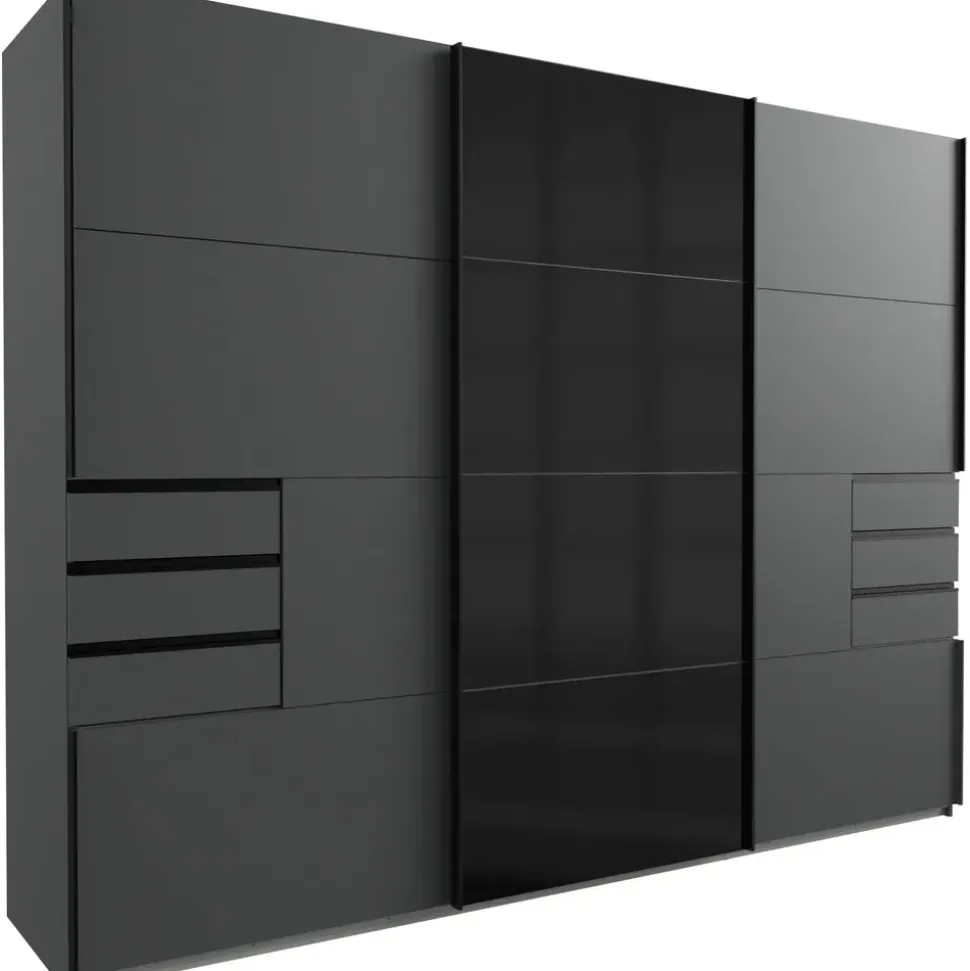 WIMEX Schwebetürenschrank Saigon 270 x 208 x 64 cm Grau/Schwarz