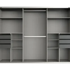 WIMEX Schwebetürenschrank Saigon 270 x 208 x 64 cm Grau/Schwarz