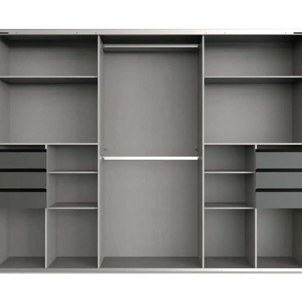 WIMEX Schwebetürenschrank Saigon 270 x 208 x 64 cm Grau/Schwarz