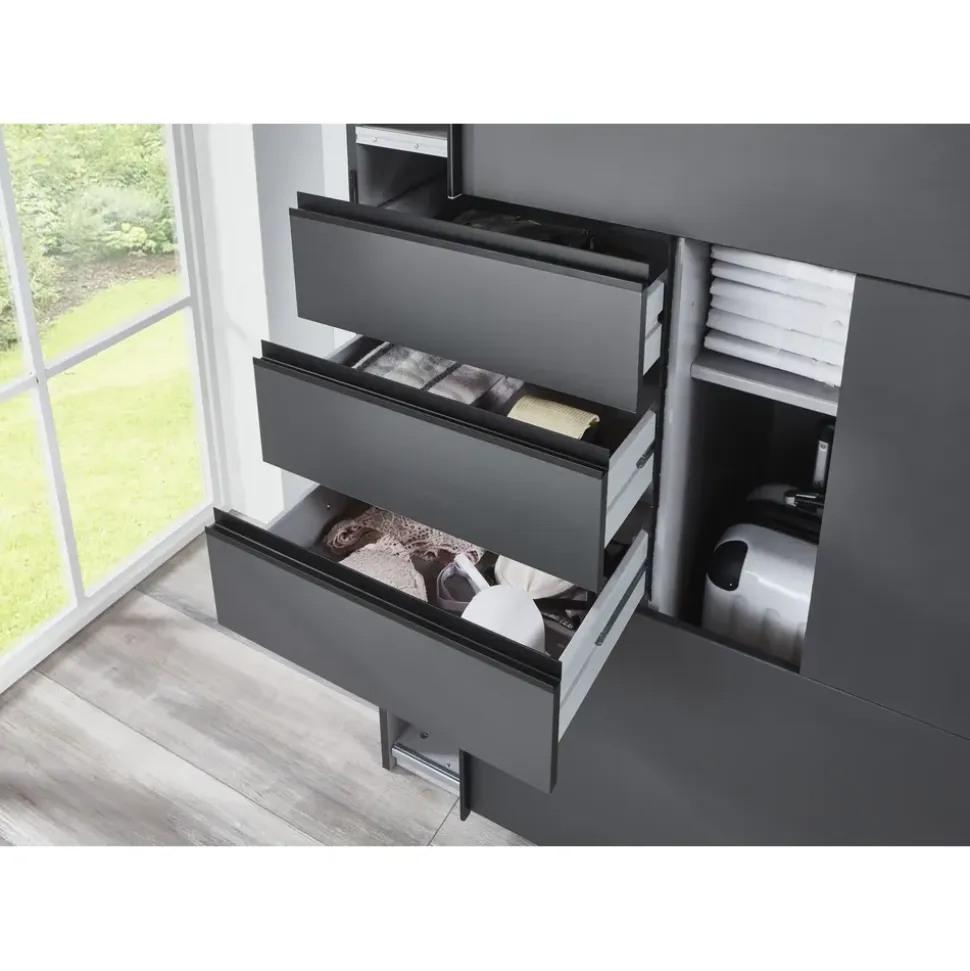 WIMEX Schwebetürenschrank Saigon 270 x 208 x 64 cm Grau/Schwarz