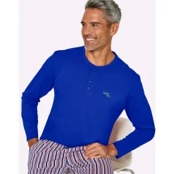 Witt Weiden Schlafanzug-Shirt Langarm Blau 56/58