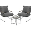 Woltu Gartenlounge-Set 3-tlg. Grau