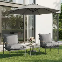 Woltu Gartenlounge-Set 3-tlg. Grau