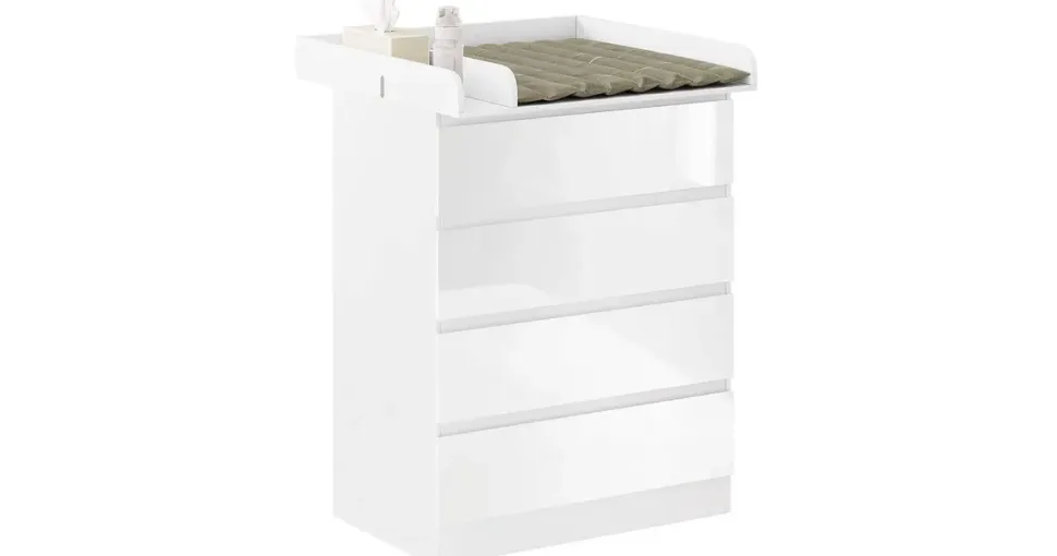 Woltu Wickelkommode mit abnehmbarem Wickelaufsatz, Wickeltisch Baby