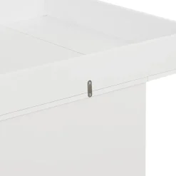 Woltu Wickelkommode mit Wickelaufsatz, abnehmbar, mit 3 Schubladen, Weiß+Eiche - Weiß