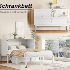 XDOVET Schrankbett 140 x 200 cm weiß