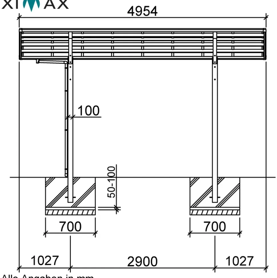 Ximax Portoforte 60 2,70 x 4,95 m mattbraun