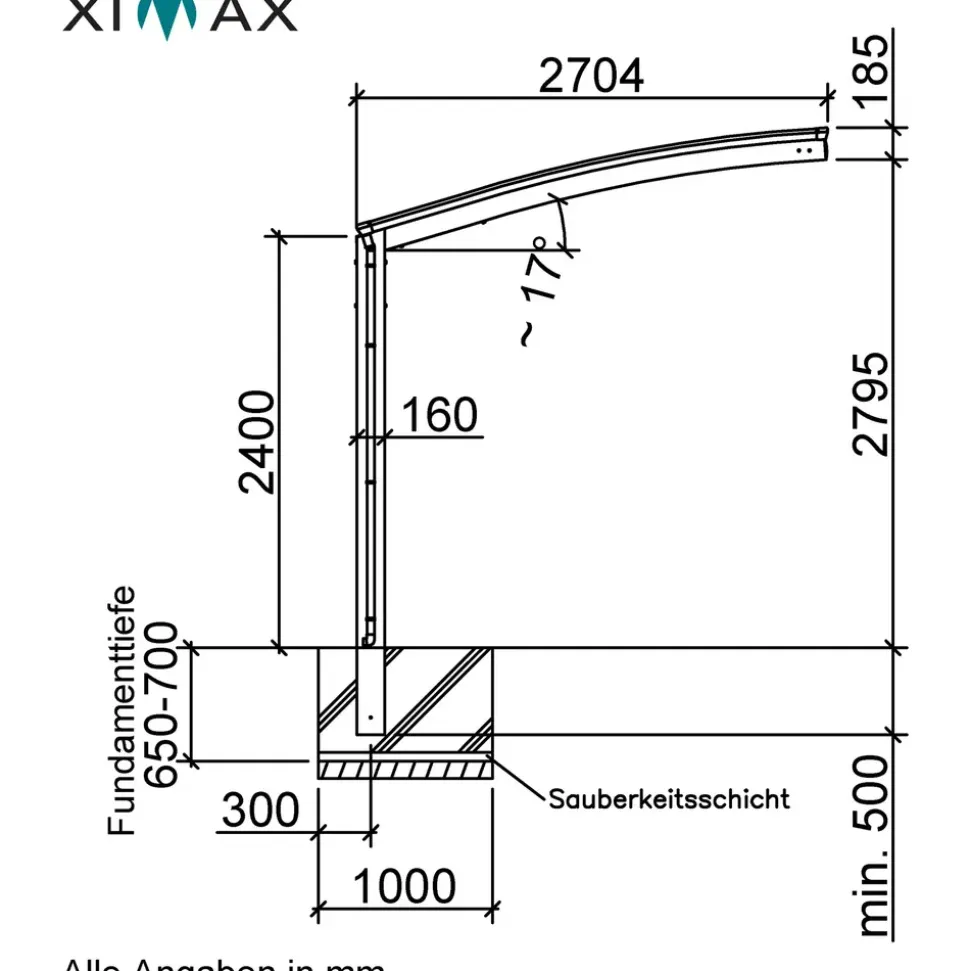 Ximax Portoforte 60 2,70 x 4,95 m mattbraun