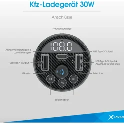 Xlayer Kfz-Ladegerät 30W mit FM-Transmitter