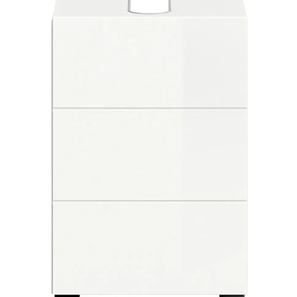 xonox.home Waschbeckenunterschrank Vira 38 x 56 cm Weiß Hochglanz