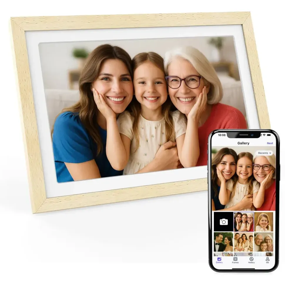 Xoro CPF 10PF – 10,1 Digitaler Bilderrahmen 1920x1080 HD IPS Touchscreen, 32GB, Auto-Rotation & Sofort-Foto-/Video-Sharing