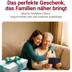 Xoro Digitaler Bilderrahmen, 1280x800 HD IPS Touch Display, 16GB Speicher, Automatische Rotation, Teilen Sie Fotos sofort von überall aus