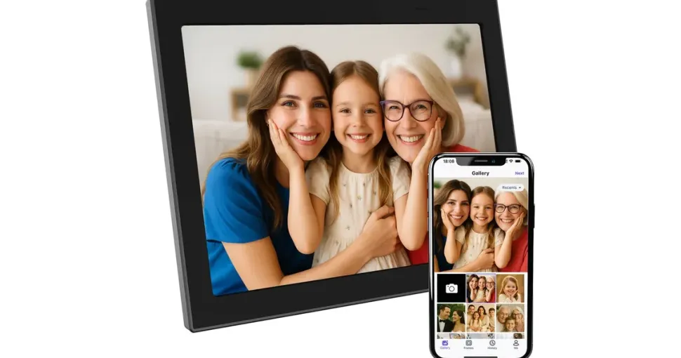 Xoro XOR107373 Digitaler Bilderrahmen, 1280x800 HD IPS Touchscreen, WLAN