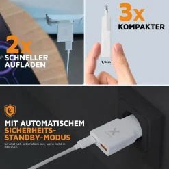Xtorm Go2 SlimLine Wand-Ladegerät 33W 1x USB-C/ 1x USB-A weiß
