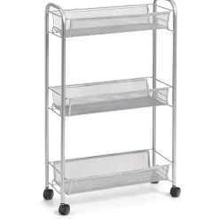 Zeller Rollwagen Mesh 3-lagig 70,5 cm x 17 cm x 44 cm Silber