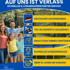 Zero Gravity Gartentrampolin 457 x 305 cm inkl. Leiter und Bodenanker Blau