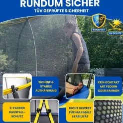 Zero Gravity Gartentrampolin 457 x 305 cm inkl. Leiter und Bodenanker Blau