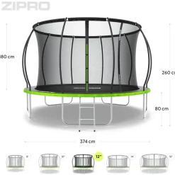 Zipro Jump Pro Premium 374 cm Schwarz/Grün